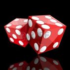 12819865-two-red-dice-cubes-on-black-background